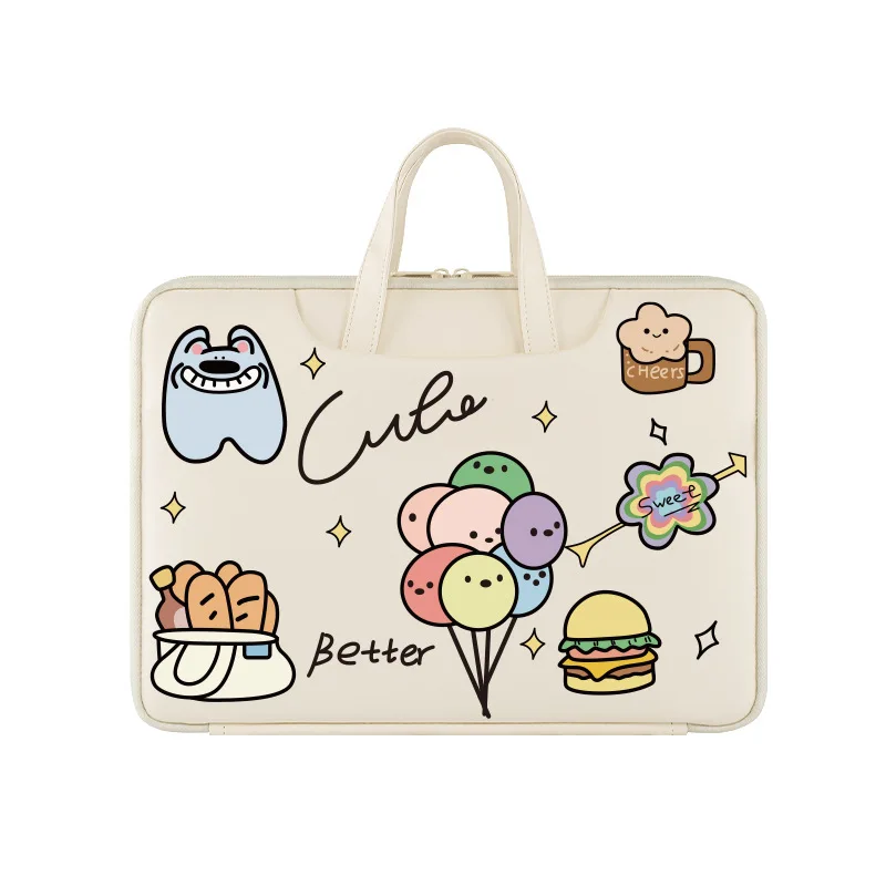 حقيبة كمبيوتر محمول كرتونية مقاس 14 بوصة غطاء حماية مقاوم للماء ومضاد للصدمات لهاتف HP Apple Huawei 13.3 15.6 بطانة بوليستر زهرية