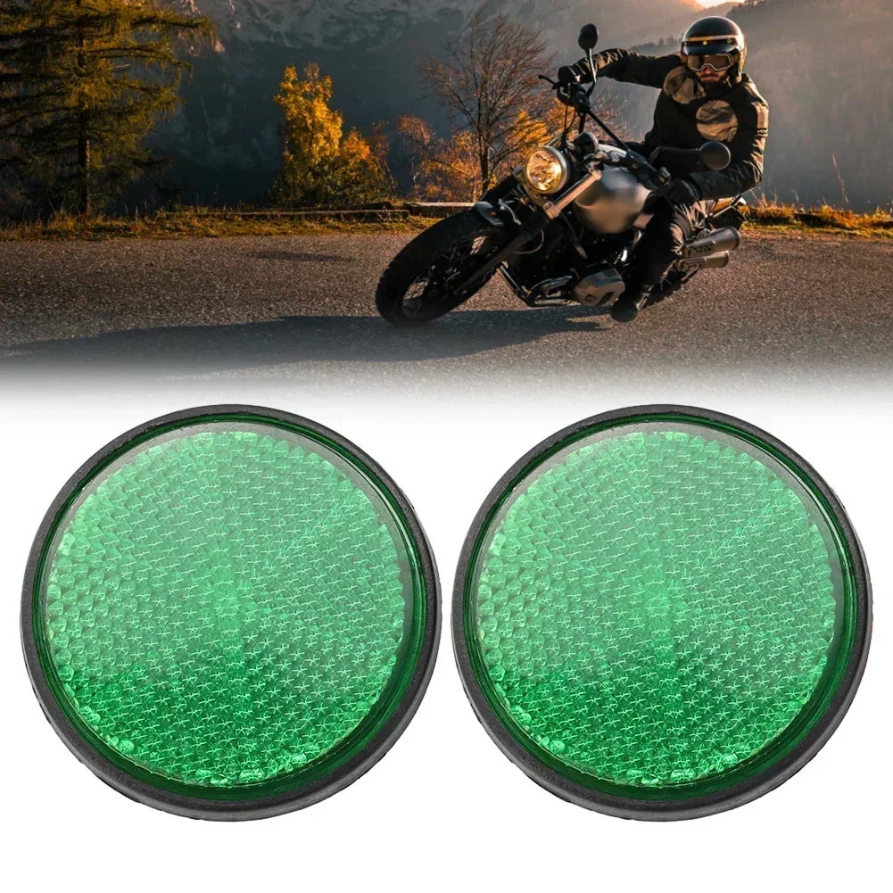 2Pcs Circular Reflector Motorcycle Night Reflective Light Safety Reflectors Car ATV Bikes M6 6cm Round Reflector Lighting Lamp