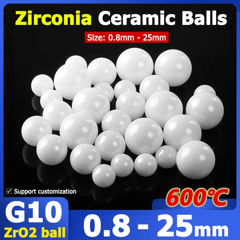 1-100pcs 0.8~16mm ZrO2 Zirconia Ceramic Ball G10 Grade Zirconium Bearing Ball Smooth Bead Sphere 1.2/1.5/2/2.788/3.5/5.953~23mm