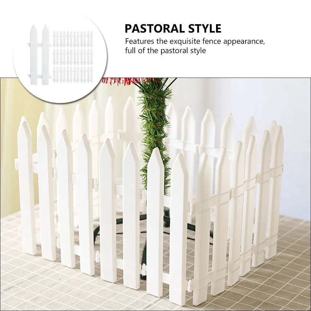 20Pcs Yard Plastic Fences Garden Decoration Fence for Balcony Courtyard Edge Fence Outdoor Scene Adornment Garden Decoration