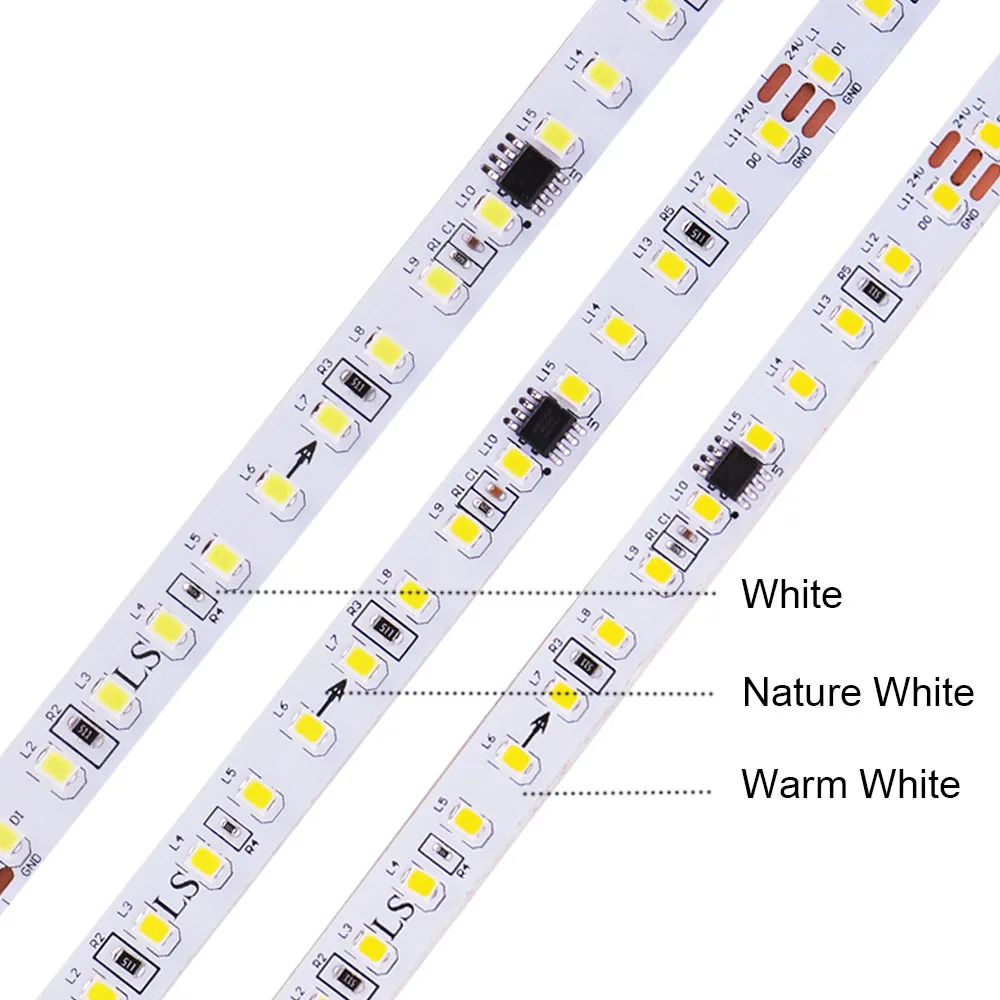 WS2811-Tira de luces LED de carrera de caballos, iluminación de agua corriente, 120LED/m con reflujo, marquesina blanca natural cálida, decoración