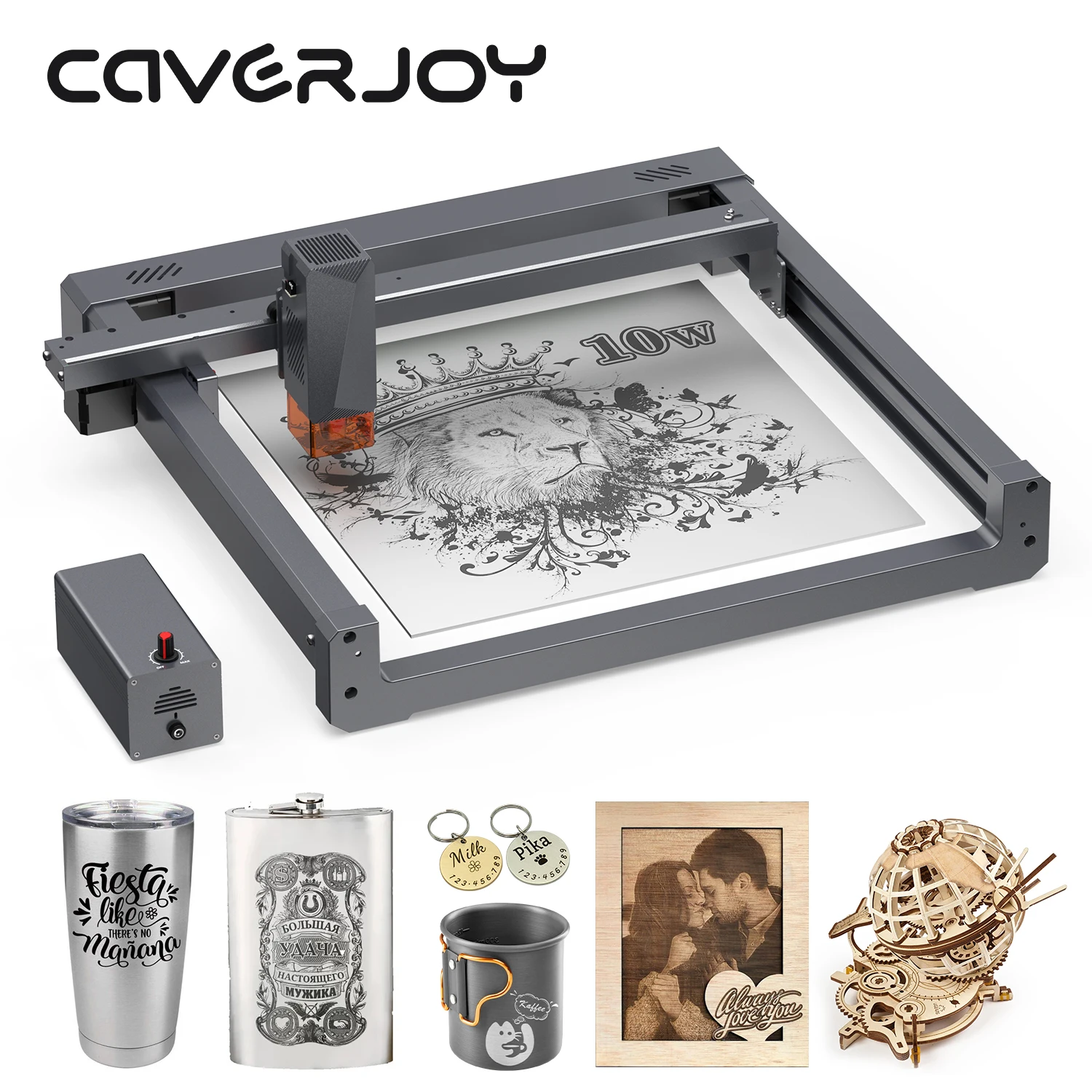 

CAVERJOY L6 Laser Engraver With Air Pump Multi-Function 10W Woodworking DIY LOGO,Photo,Gifts Laser Cutting and Engraving Machine