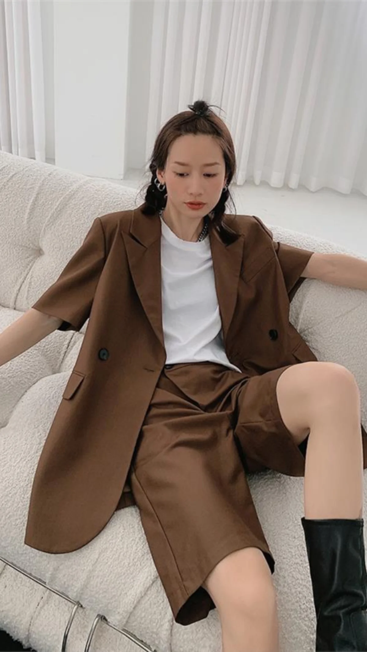 2024 Fashion Jacket Suit for Women Blazer and Shorts Pants 2 Pieces Set Korean Style Summer Clothing Elegant Clothes