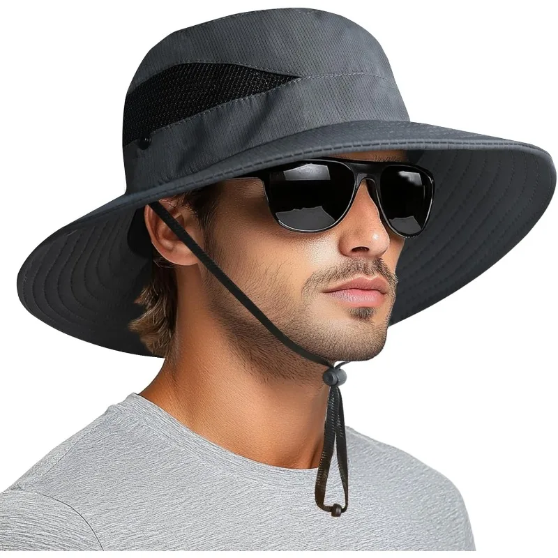 Sombreros de cubo para el sol para hombres y mujeres, ala ancha de 3 pulgadas UPF 50+, sombrero de pesca y playa