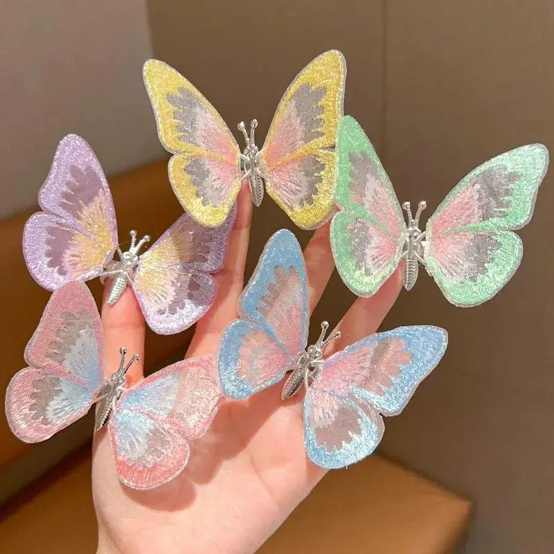 6/12PCS 3D Moving Butterfly Embroidery Automotive Decoration Center Console Vent Decoration Dynamic Swinging Design Interior