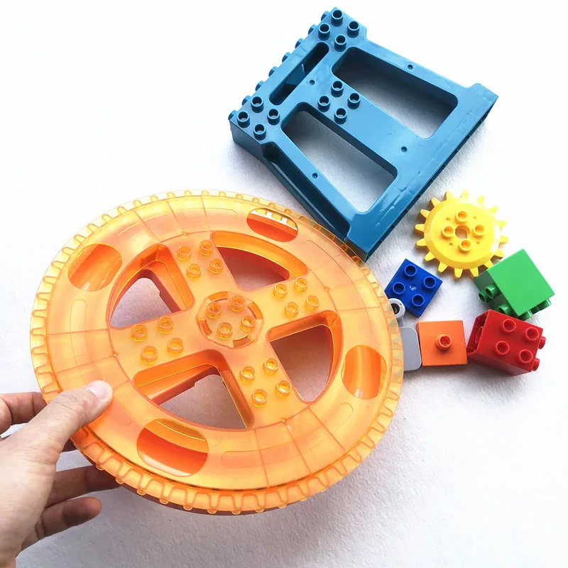 Marble Run Whaterwheel Coaster Circulation Gear Wheel Creative Complementary Parts Compatible with Large Size Building Blocks