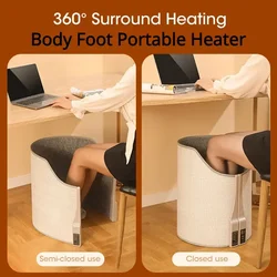 Electric Foot Warmer Under Desk Cylindrical Heating Pad Adjustable Thermostat Winter Cushion Folding Office Table Space Heater