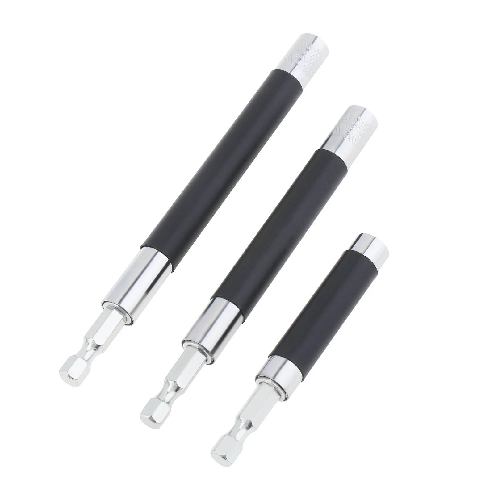 3PCS 80/120/140mm Telescopic Extension Bar Adapter Rod Hexagonal Handle Joint Sleeve Extension Rod Drill Bit Tool Wrench Set