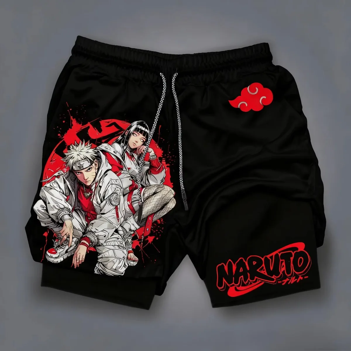 

Naruto 2025 New Hot Anime Men's Gym Shorts Summer Casual Loose Sport Shorts Graphic Print Elastic Waistband Quick-dry Sportswear