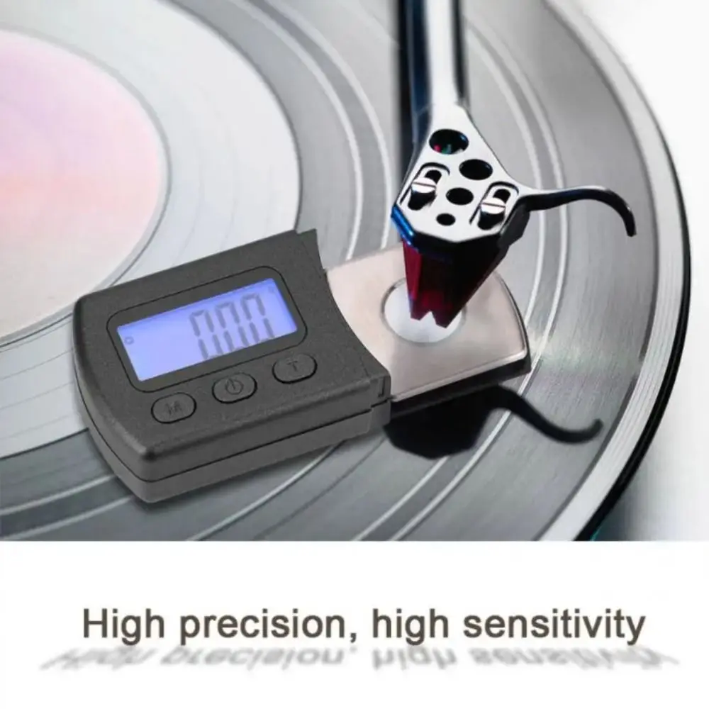 High Precise Digital Turntable Stylus Force Scale Portable Backlight Phonograph Needle Pressure Gauge 0.01g Accuracy Black Glue