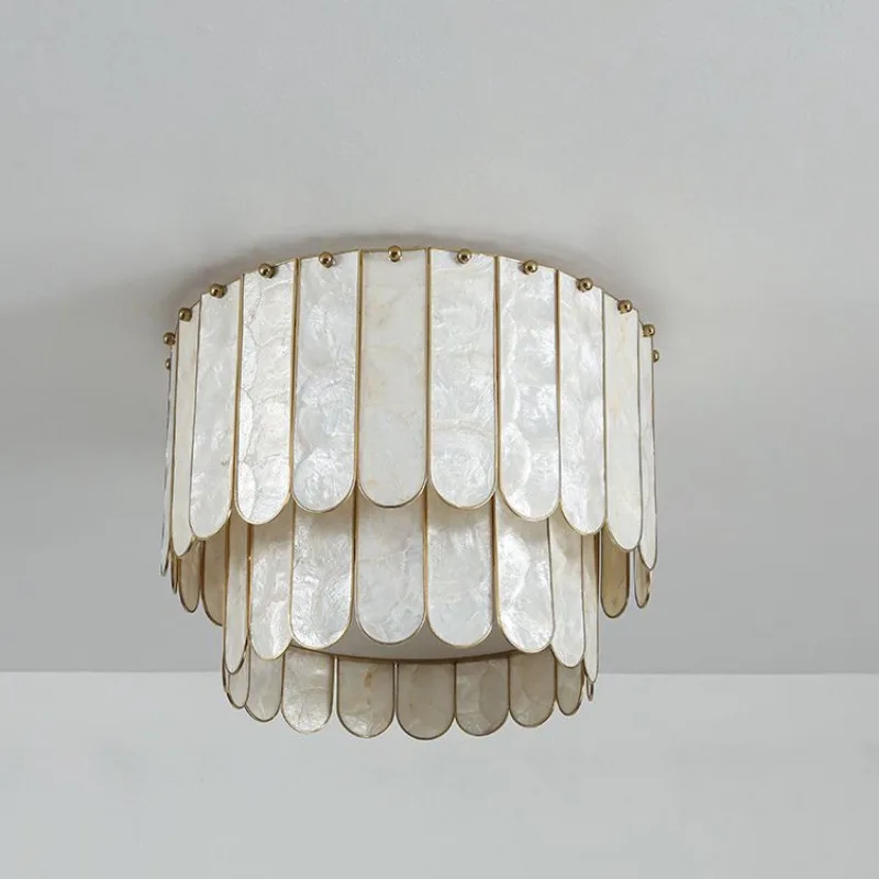 Shell ceiling light, Nordic simple restaurant light, cloakroom cream wind bedroom light, room entrance aisle light