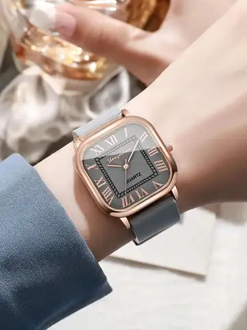 Fashion Square Women Watches Casual Silicone Band Roma Dial Quartz Wristwatch For Ladies Clock Reloj Mujer