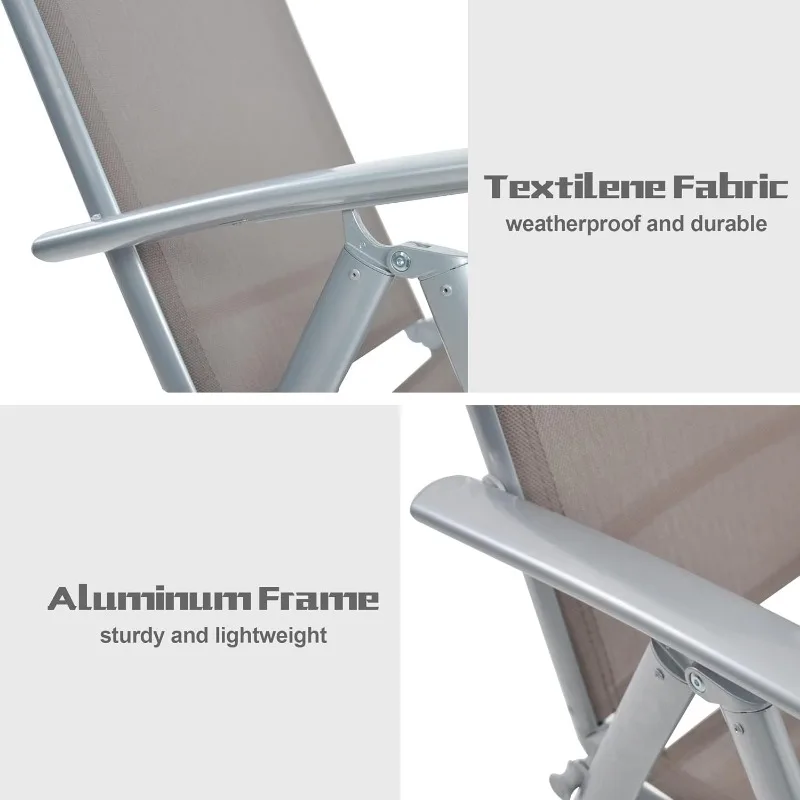 مجموعة من كرسيين من الألومنيوم قابلين للطي في الفناء، حبال خلفية قابلة للتعديل للاستلقاء في الأماكن المغلقة والخارجية وحوض سباحة للتخييم والحديقة