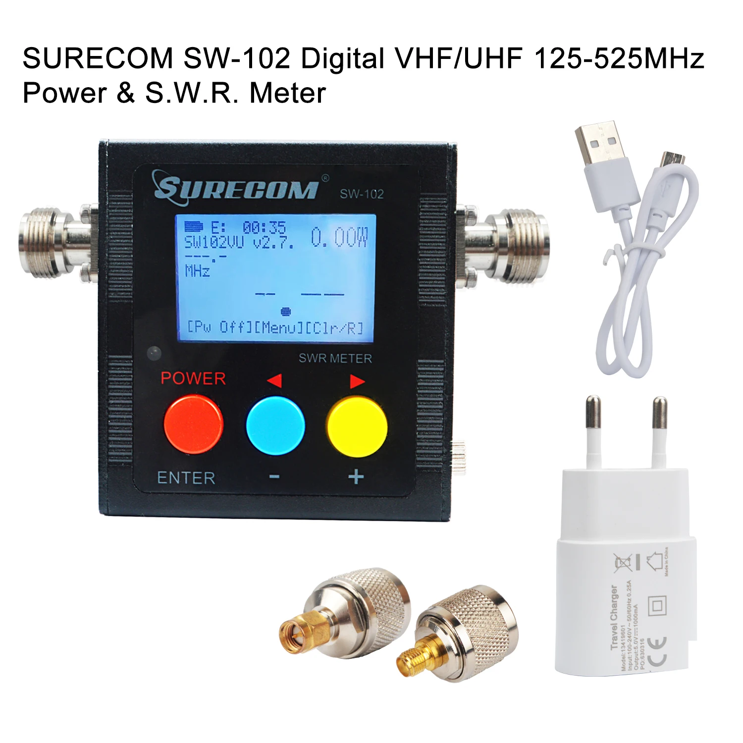 

Walkie Talkie Power & S.W.R Meter Digitial VHF/UHF 125-525MHz V.S.W.R Power Meter Surecom SW-102