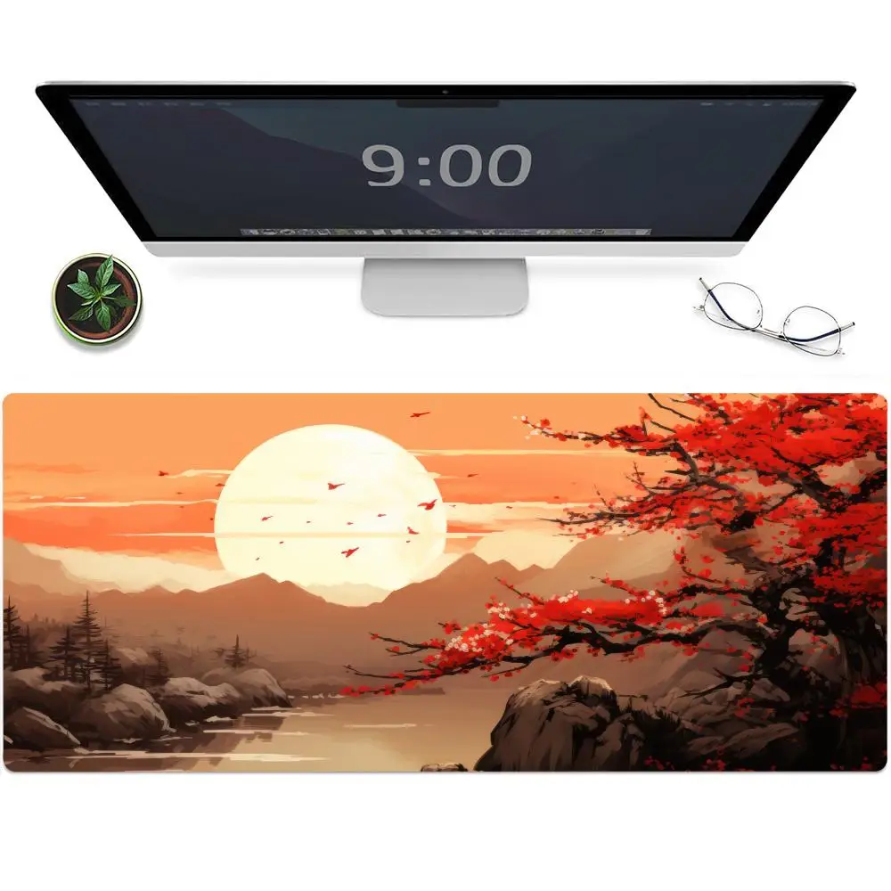 AI sunset lake  Hot desk mat Mouse Pad Gamer keyboard Gaming Mouse Mouse pad large Desk Mat Large Keyboard Pad  Desktop Rubber Mouse Cushion