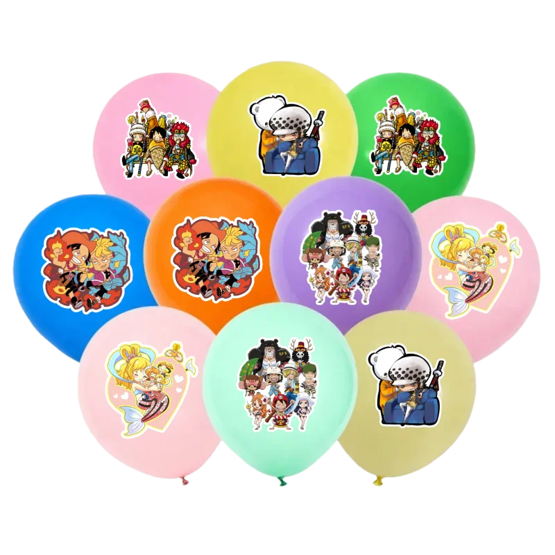 Set de Globos de Látex de One Piece ASL Brothers, Versión Q, Anime Luffy, Ace, Sabo, Law, Sirena, Decoración para Fiestas de Cumpleaños, Regalos