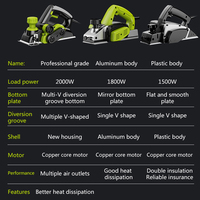 220V Electric Planer Household Household Small Multi-function Portable Planer Woodworking Electric Planer 2000W/1800W/1500W
