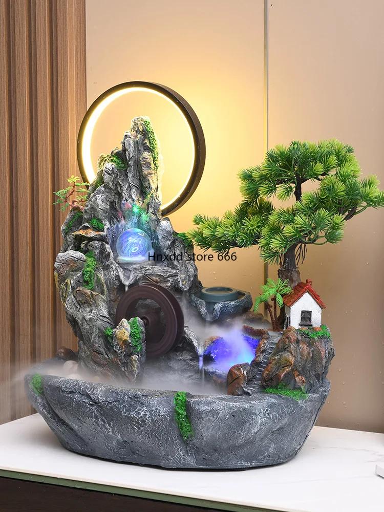 Transshipment ball circulating water bonsai creative rockery desktop lucky water ornament