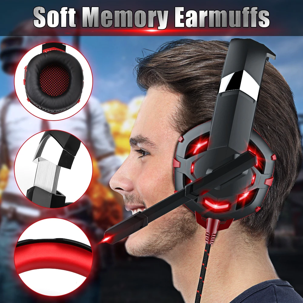 New Super Bass Headset Gamer Headphones Computer PC, Over ear 9D Stereo Phone Gaming Headset with Microphone For PS4 PS5 XBOX