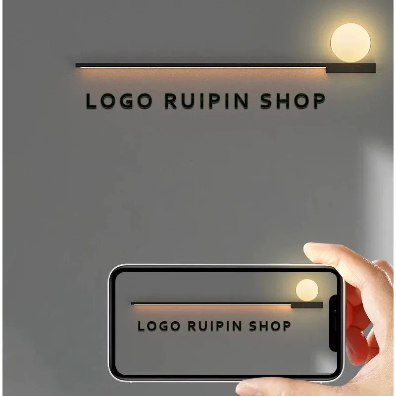 One-word Wall Lamp  Living Room Background Wall Vintage-style Living Room And Bedroom Bedside Wall Lamp Shop Logo Wall lamp