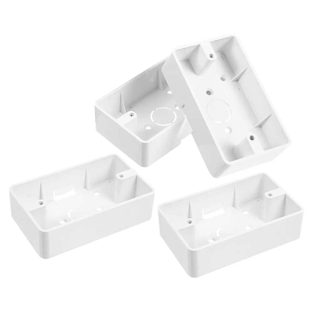 4Pcs Electrical Outlet Box Plastic Weatherproof Surface Mount Receptacle Protector 2-Gang Junction Switch Socket Insulation