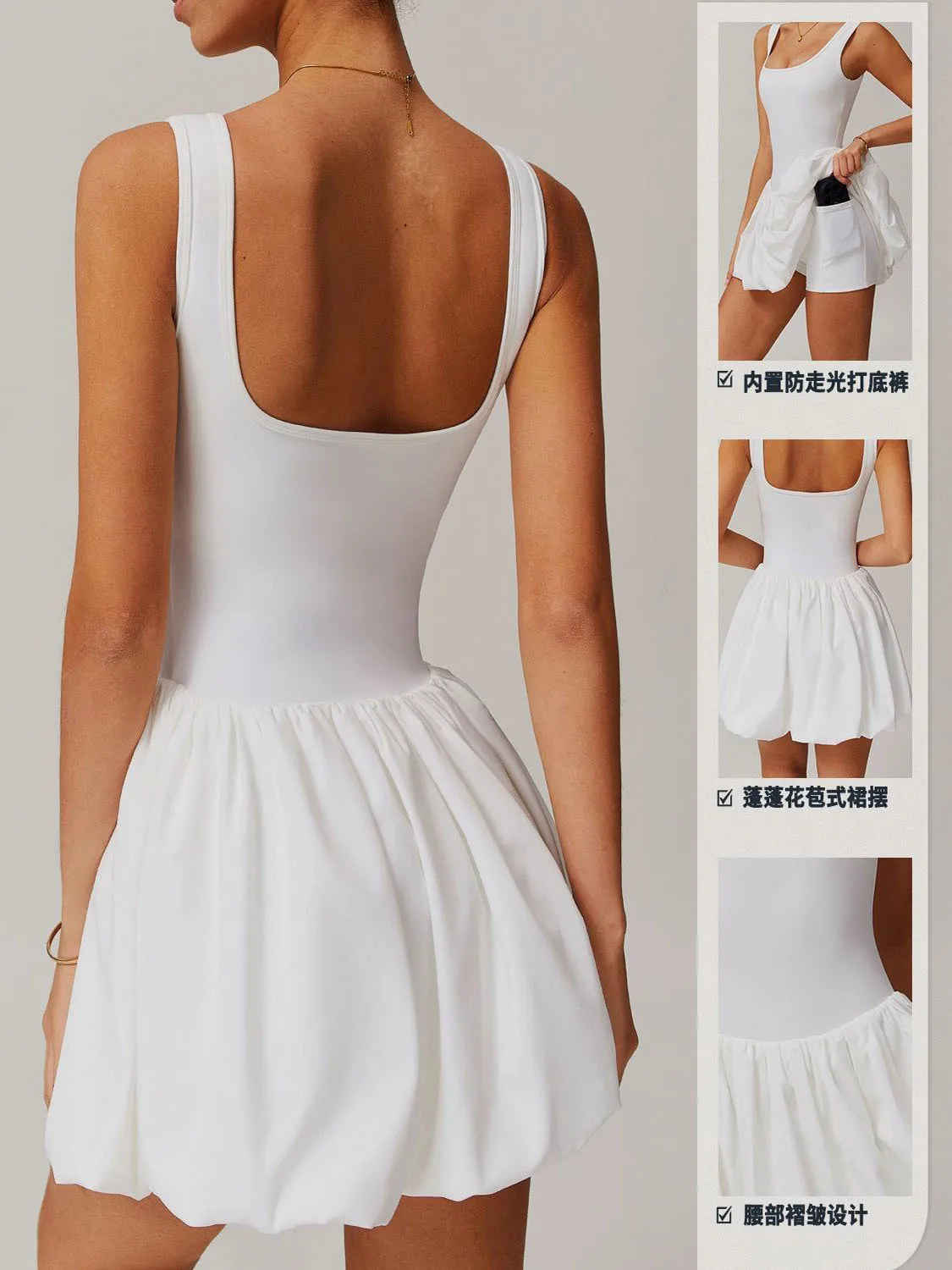 Putao novo vestido feminino yoga esporte terno de uma peça macacão tênis correndo roupas esportivas shorts de treino forrado com po