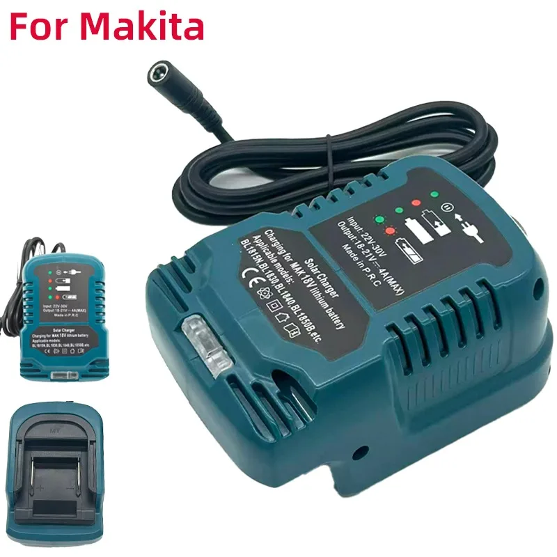 

Portable Solar Wireless Tool Battery Charger Compatible with For Makita 18V Lithium-ion Batteries Suitable for Solar Panels