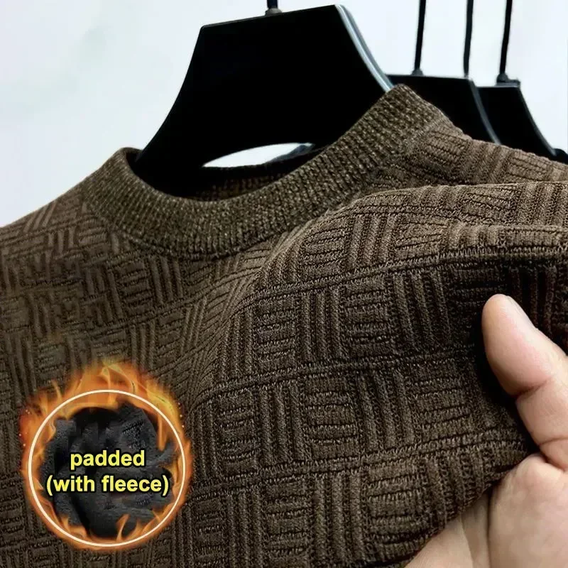 

2026 Men's Mink Cashmere Sweater O-Neck Pullover Knit Large Size Winter Top Long Sleeve 4XL Male Jumpers