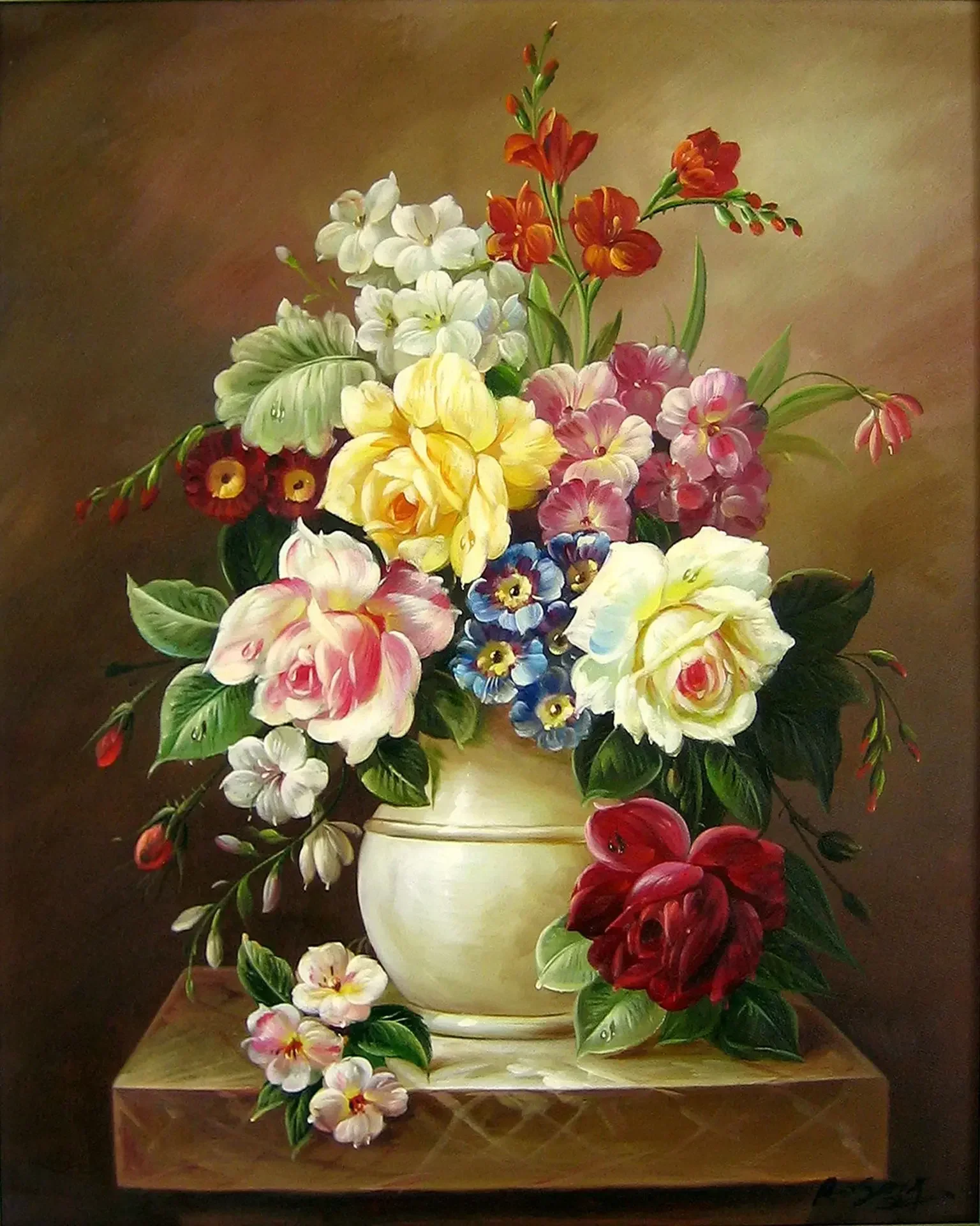 1000pcs Puzzle Paper Toys Famous Oil Painting Flower 1000 Pieces Jigsaw Puzzle Children Gift Adult Educational Puzzle