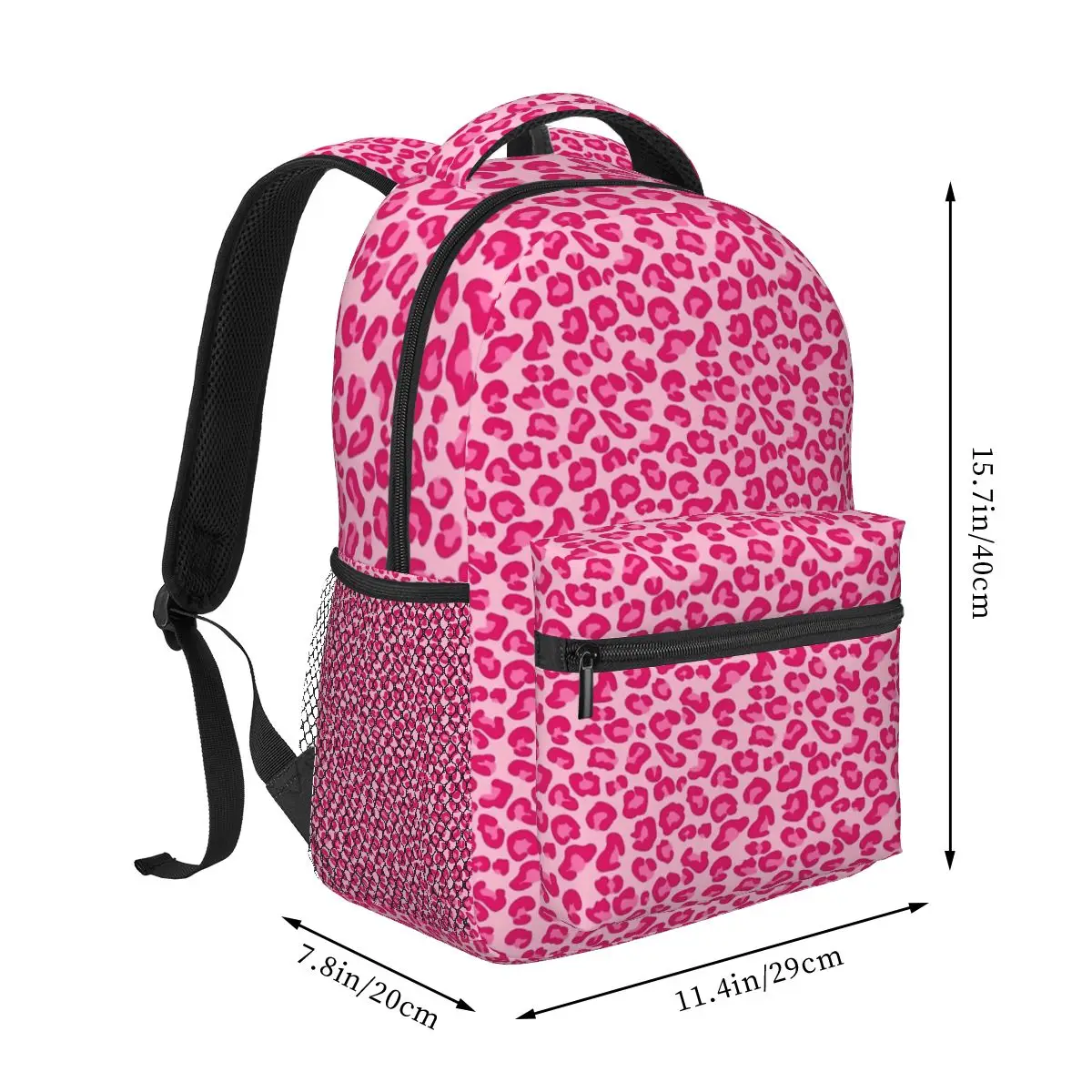 Leopard Print In Pastel Pink Hot Pink And Fuchsia One Casual backpack