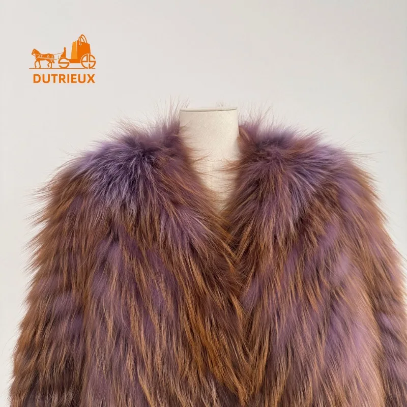 2025 신상 겨울 리얼 폭스퍼 숏 코트, 100% 폭스퍼, 출퇴근 연회 휴일 분위기 있는 패셔너블한 따뜻한 여성용 퍼 재킷
