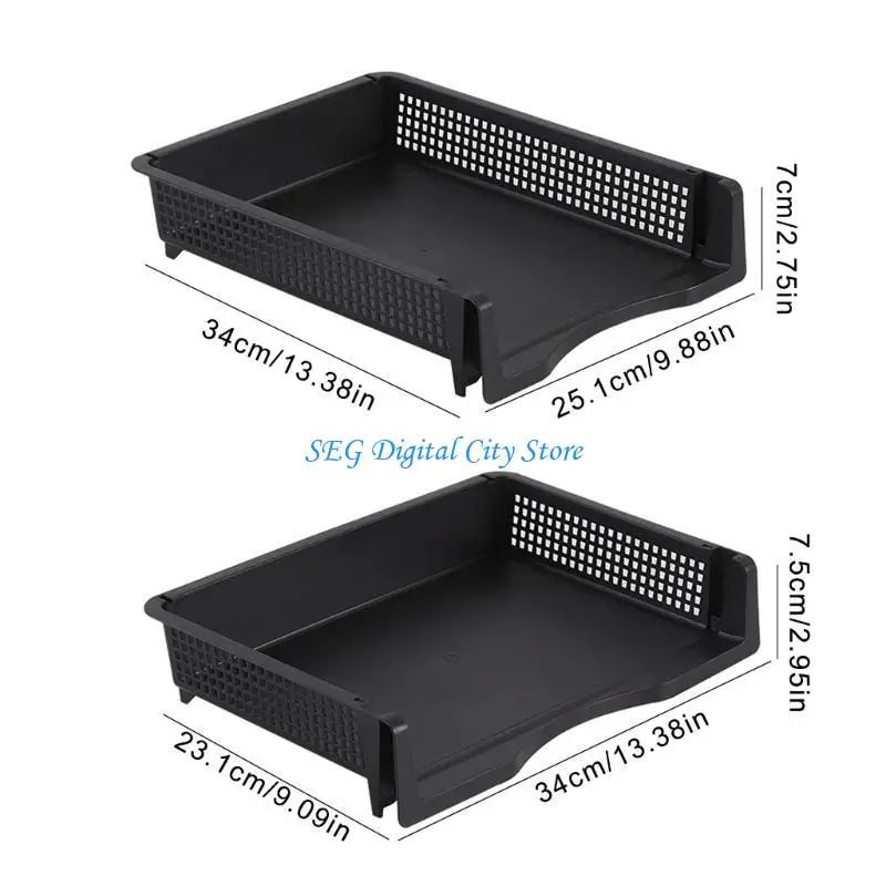 U75B Stacking Document Tray Stackable Paper Letter Tray Desk Organizers Vertical Horizontal File Letter Tray Mail Baskets - view 6