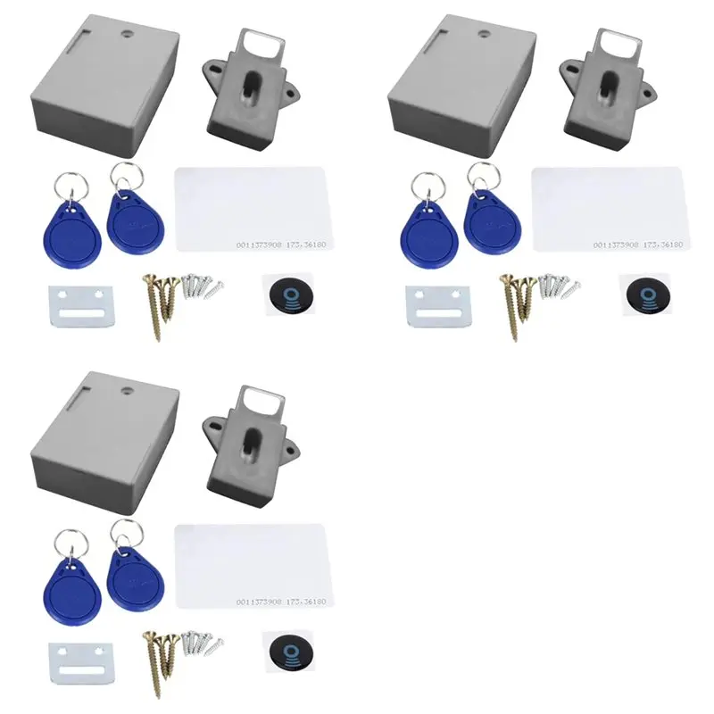 ABZZ-3X RFID Electronic Cabinet Lock DIY For Wooden Cabinet Locker Drawer Shoe Cabinet Drawer Lock Dark Lock