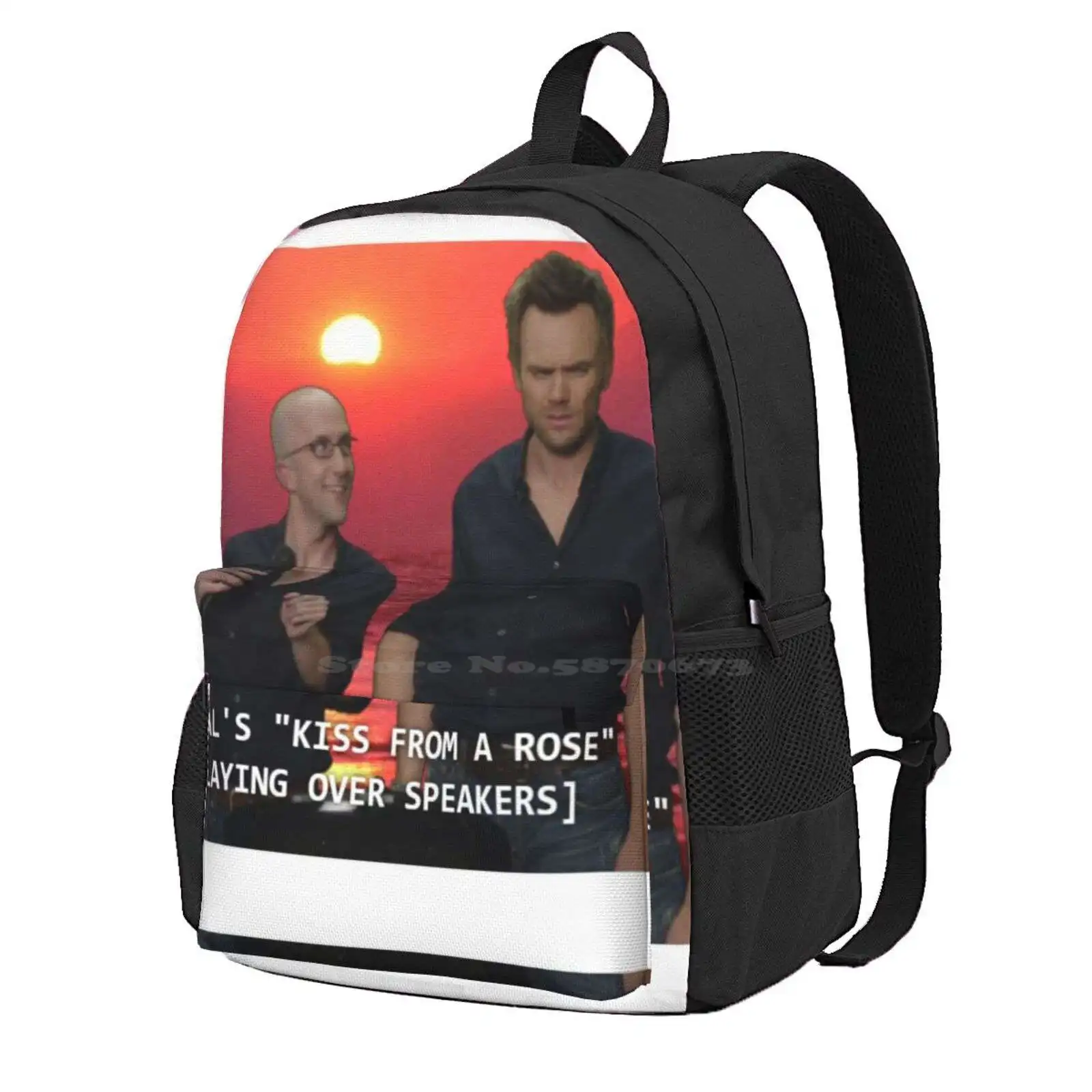 Kiss From A Rose Hot Sale Schoolbag Backpack Fashion Bags Community Tv Show Community Dean Pelton Community Pelton Dualidean