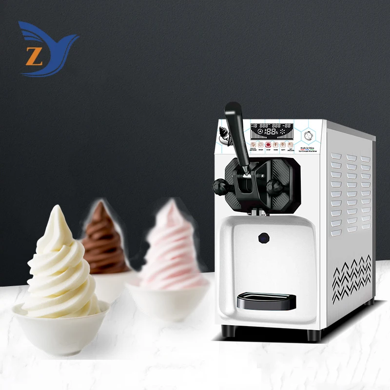 Ice Cream Machine ZY-S8 Single Head Commercial Small Mini Home Color New Full Intelligent 7-Days Free Cleaning Expansion System