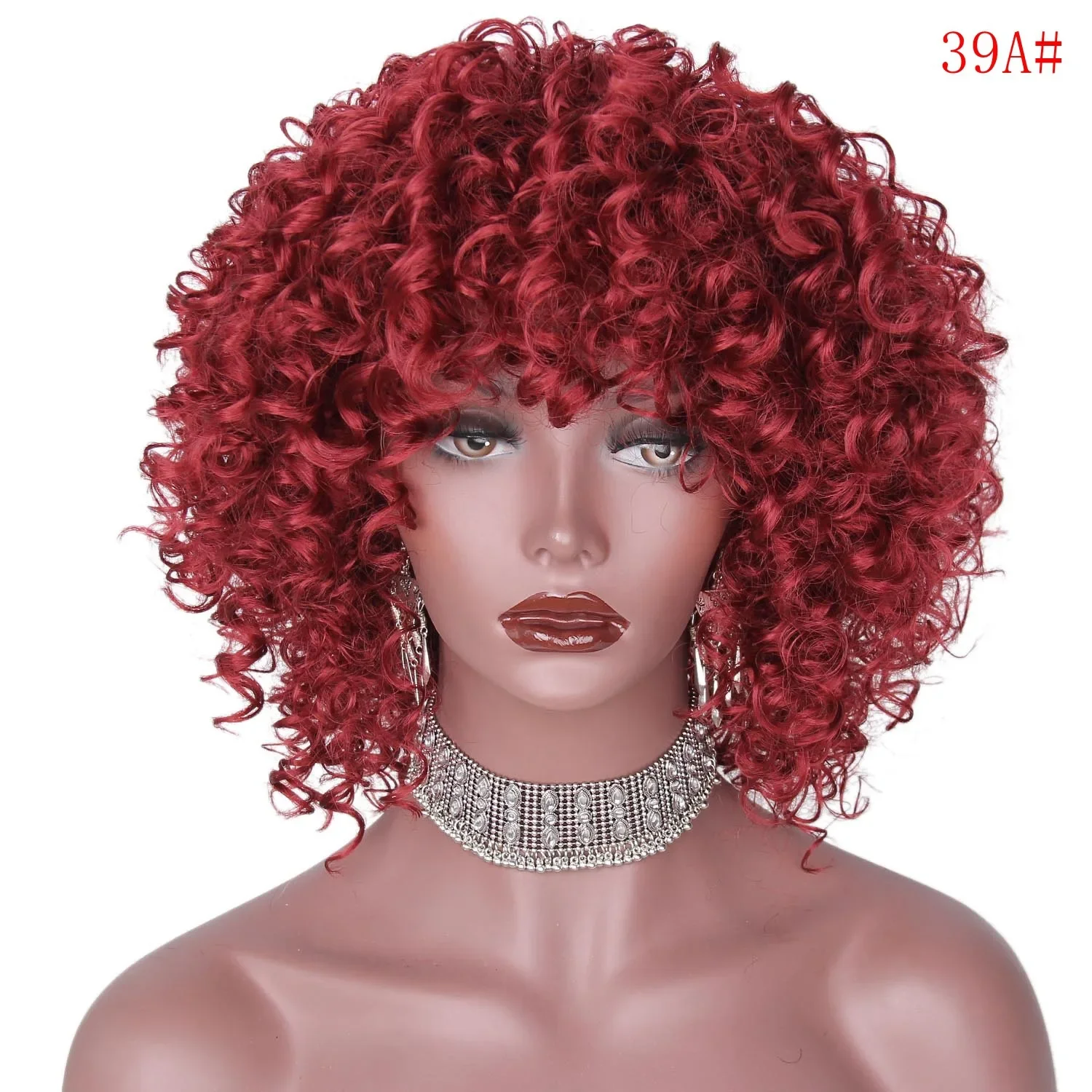 Wig European and American Internet celebrity Red fluffy explosive African wig Source