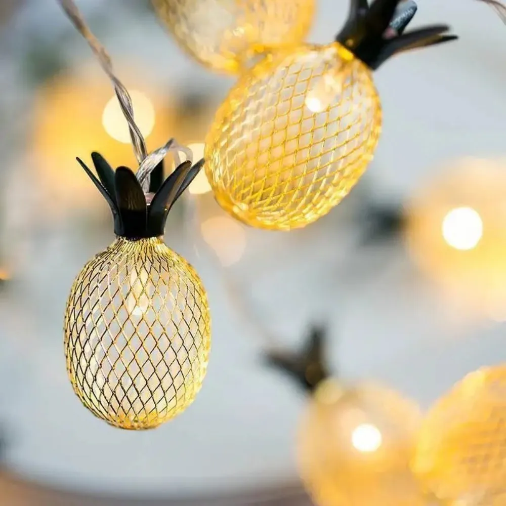 1.5M10 LED Battery Box Iron Metal Pineapple Light String, LED Fairy Light, Suitable For Wedding, Party, Room Decoration