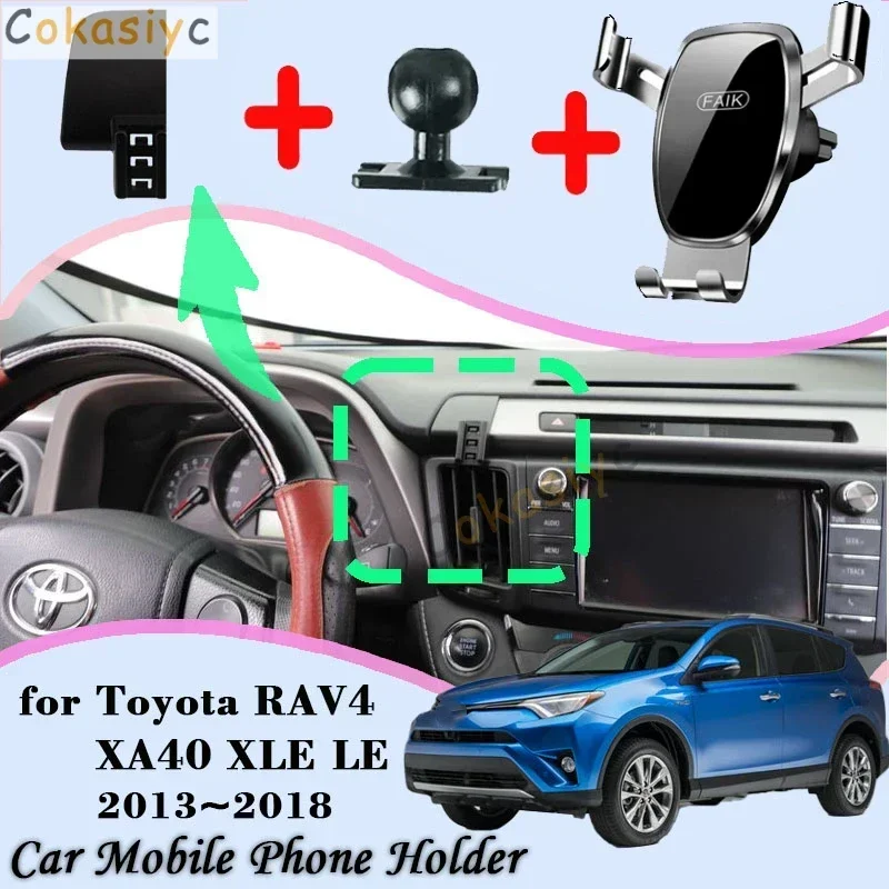 

Car Mobile Phone Holder For Toyota RAV4 XA40 XLE LE 2013~2018 360 Degree Rotating GPS Special Gravity Mount Support Accessories