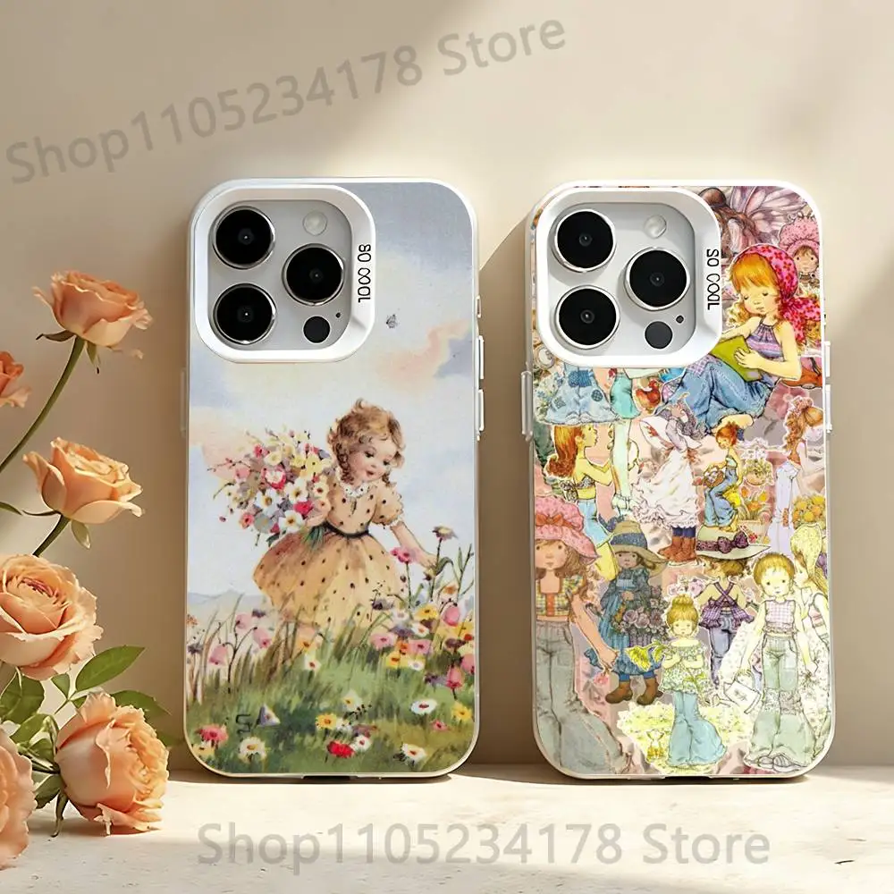 

Phone Case For iPhone 17,16,13,12,11,15,14,Pro,Max,Plus,SE4,Air,Mini Art S-Sarah K-Kay Pattern White IMD Matte