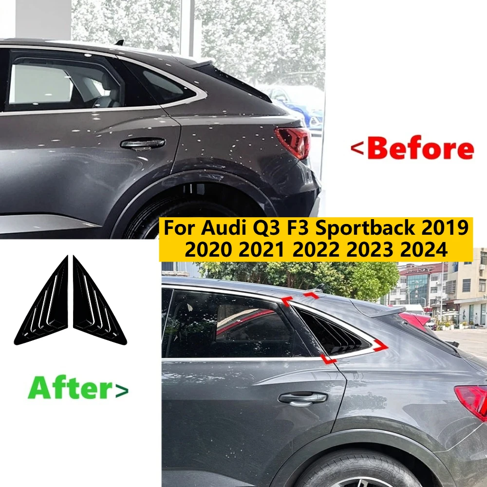 

For Audi Q3 F3 Sportback 2019 2020 2021 2022 2023 2024 ABS Body Kit Tuning Rear Triangle Window Shade Spoiler Body kits