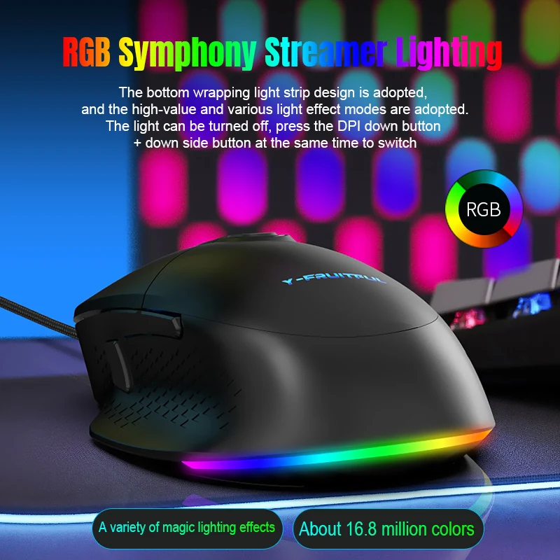 M63 Gaming Mouse Mechanical Esports RGB Computer Wired Mouse Office Notebook Amazon Ebay Cross-border