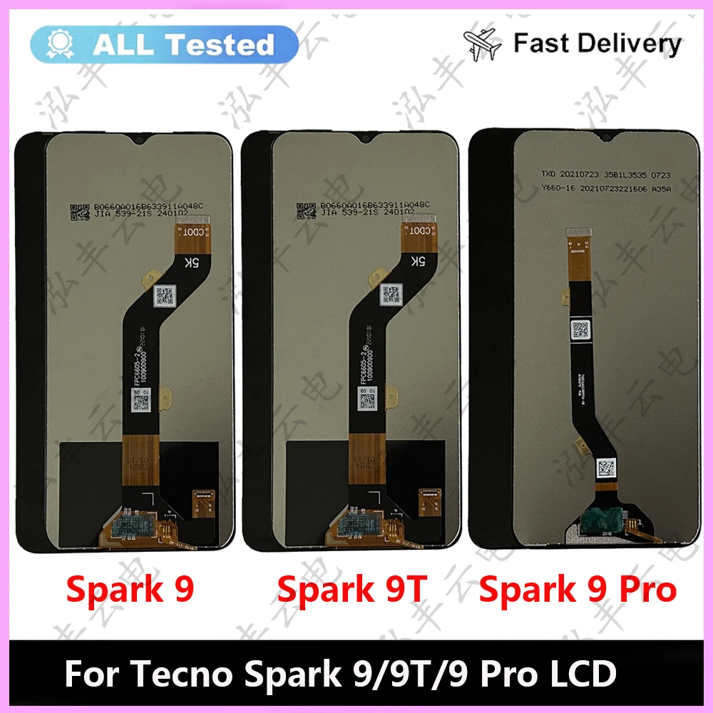 

For Tecno Spark9 KG5p Spark 9T KH6 LCD Display Touch Screen Digitizer Assembly Repair Parts For Tecno Spark 9 Pro KH7 KH7n LCD