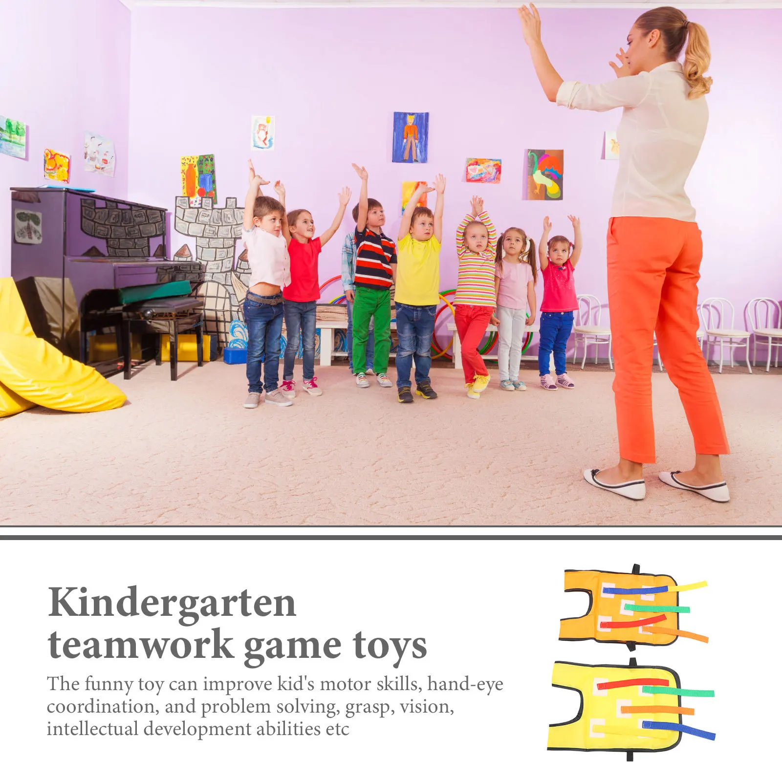 

2Sets Pull Tails Activity Props Durable Practical Children Training Equipment for Motor Skills Development Outdoor Games Fun