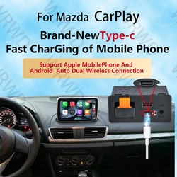 P3B Type-C Fast Charging pour Apple Android Auto, sans fil, connecté pour Mazda 2, 3, 6, CX30, CX5, CX8, CX9, MX5, taxable 124, TK78669U0C