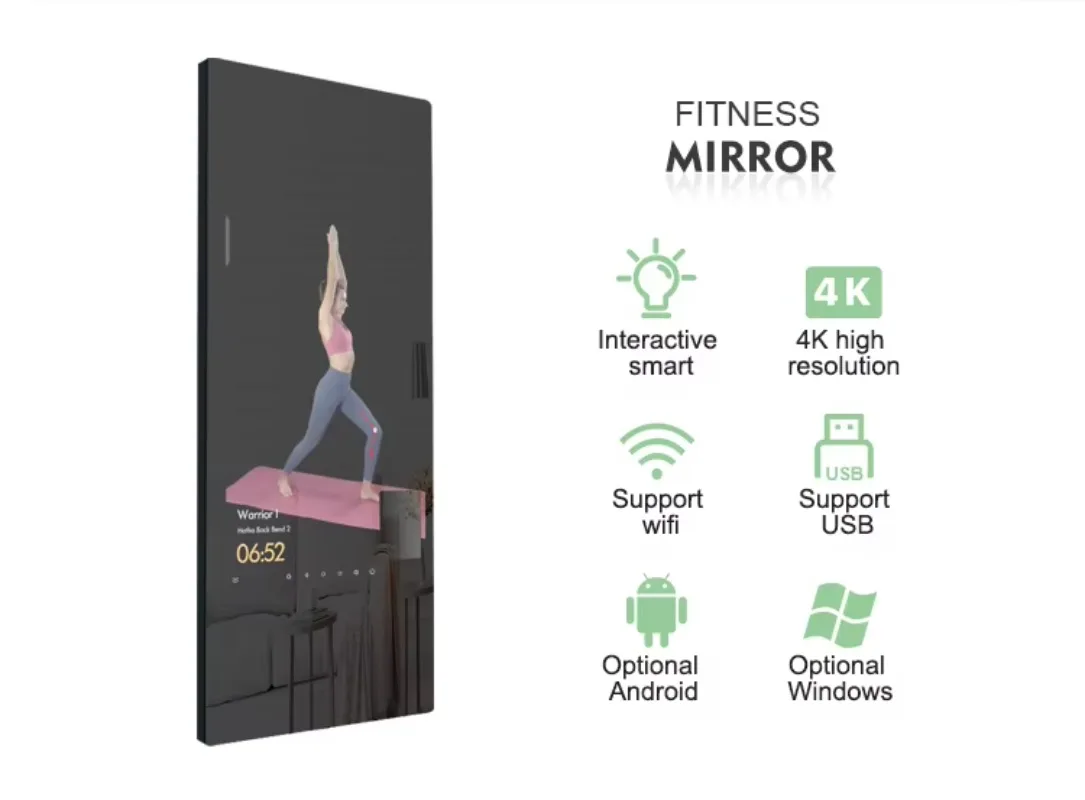 32 inch Smart Fitness Mirror Touch Screen Advertising Display  System with Camera