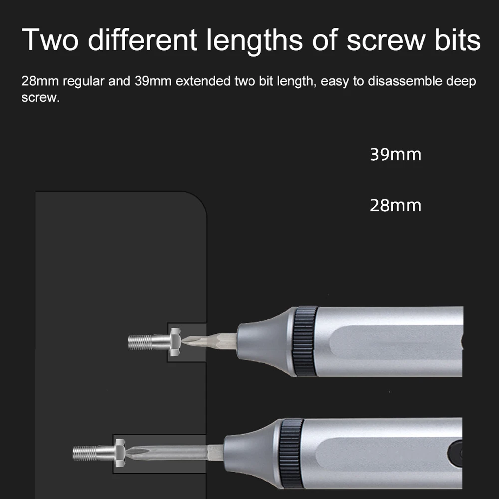 High Precise Electric Screwdriver Screw Driver Type-C Charging Electric Repairing Tool Set for Mobilephones Computers Appliances