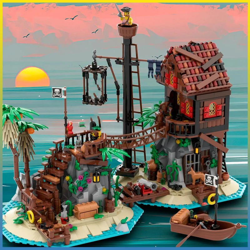 

New MOC-6270 1383PCS Medieval Pirate Series MOC Forbidden Island DIY Creative Ideas Children Toy Birthday Gift Building Blocks