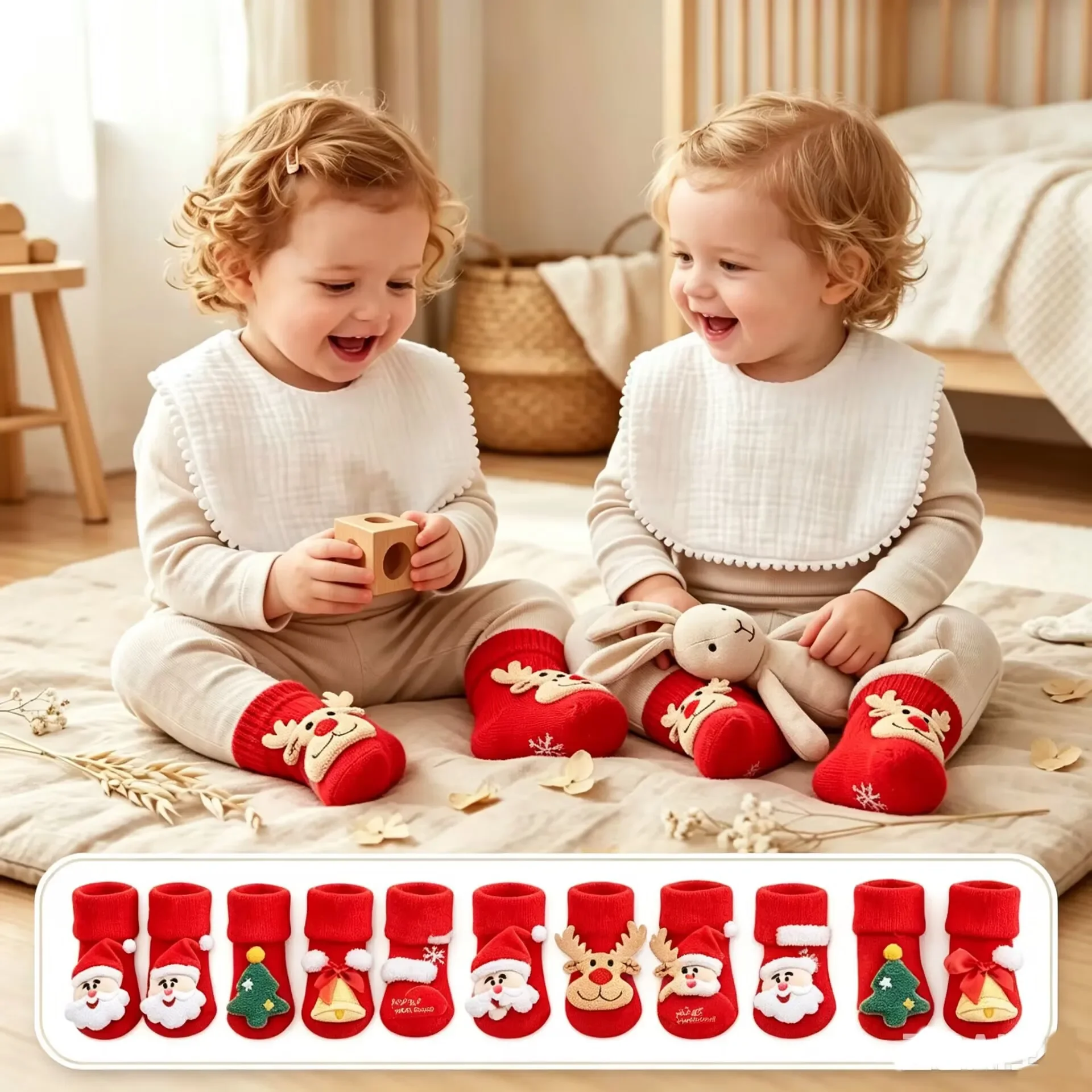 Children Christmas Winter Ultra Cool 0-3 Years Kids Floor Socks Thick Socks Elements Gift And Delicate High Elasticity Socks