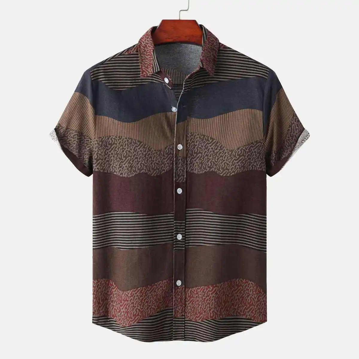 

Ethnic Sle Floral Men's Casual Long irt 3XL Cotton Sun Protection Procing Ice Sensation ort Sve Zipper Closure