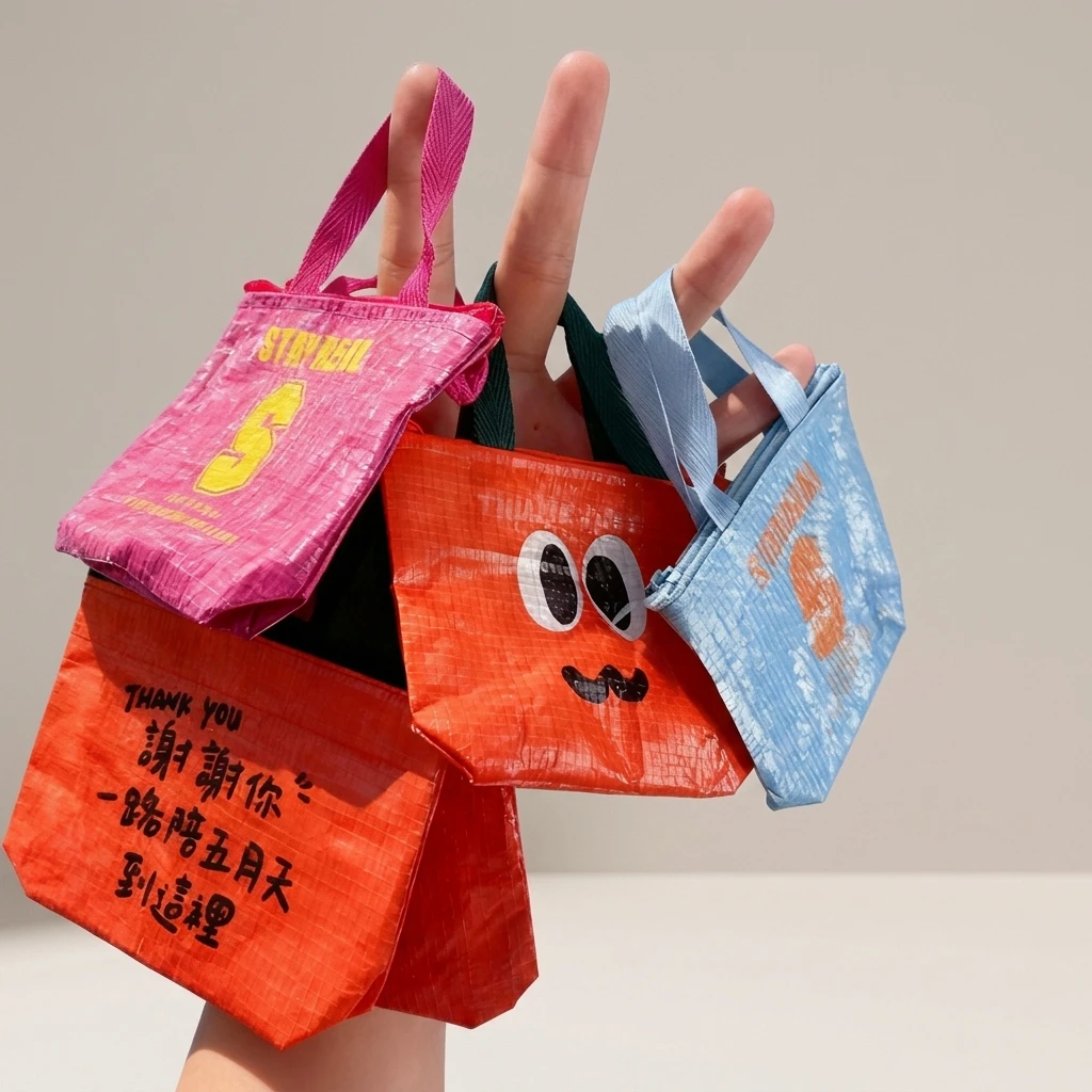 

Durable Recyclable Mini PP Woven Shopping Bag Small Laminated Tote Bag Reusable Grocery Bag Tote